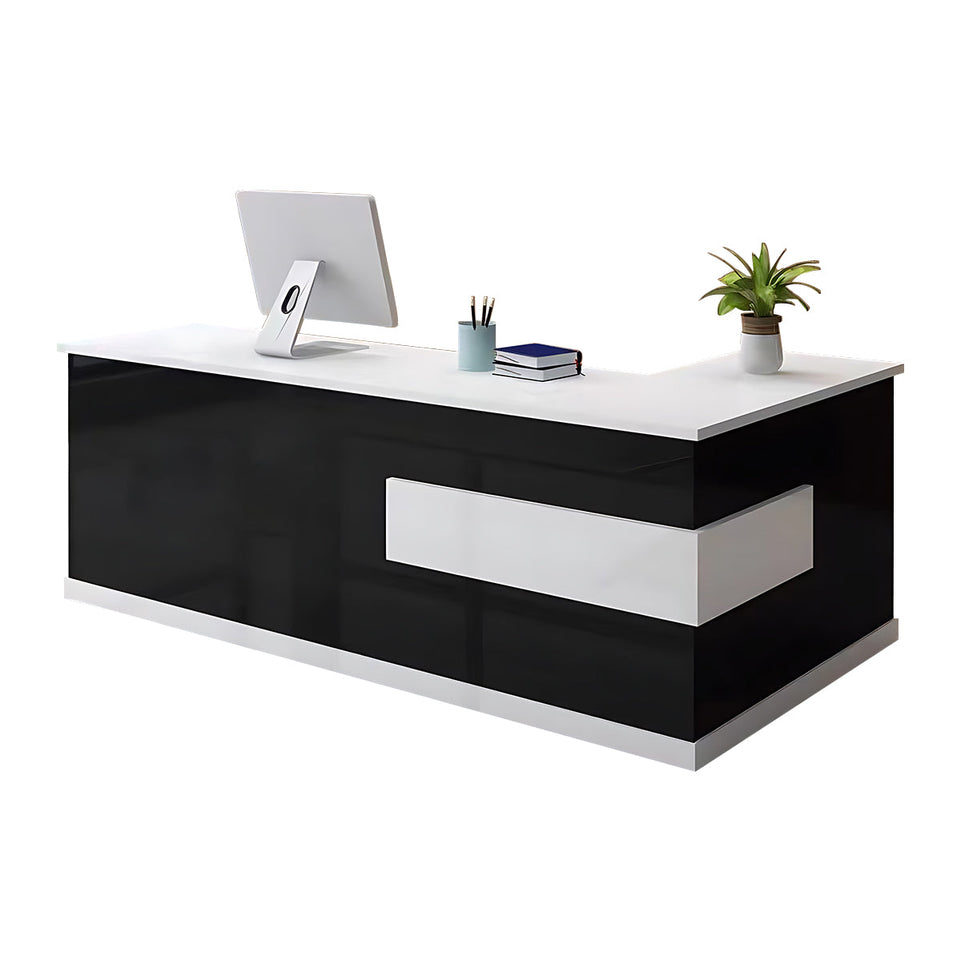 L-shaped Modern Reception Desk with a Drawer and a Keyboard Tray JDT-069