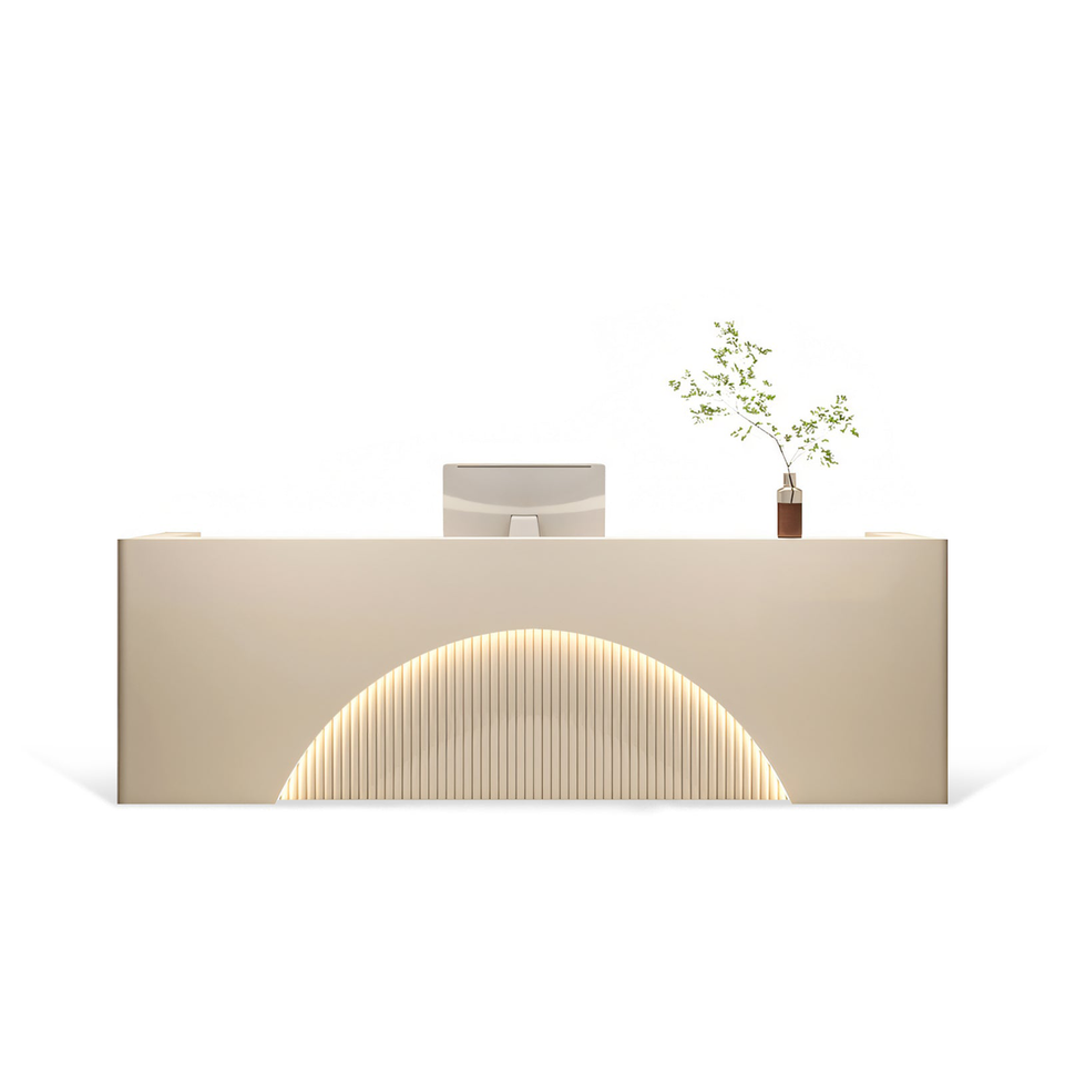 (In Stock) Fully Assembled LED Salon Reception Desk with Storage JDT-1039