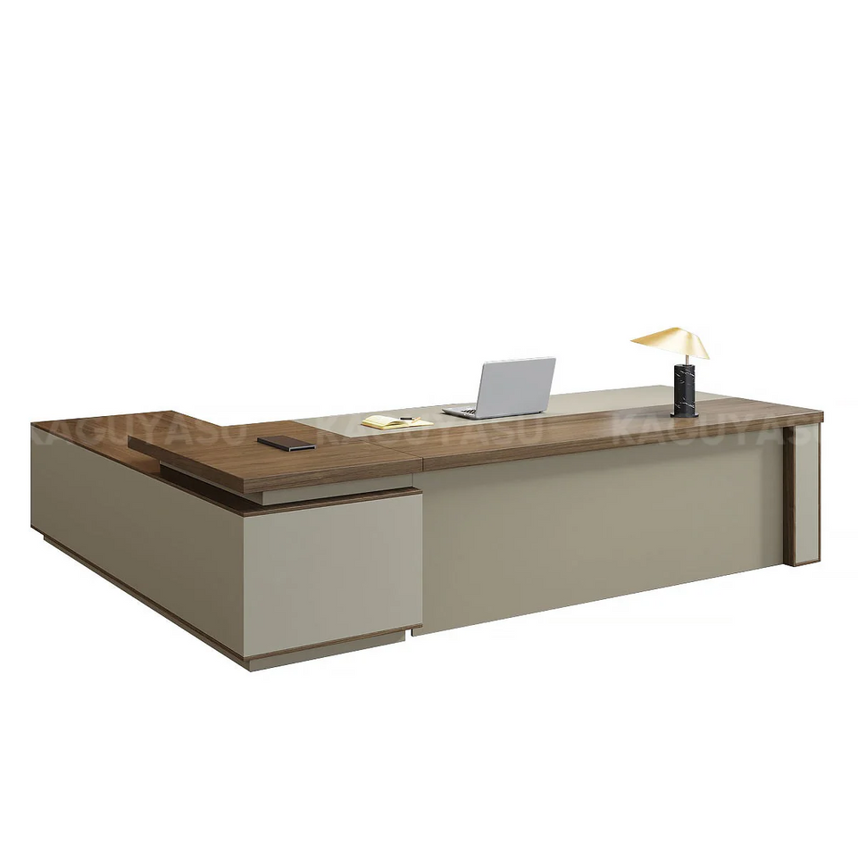 Modern High-End Executive Desk with Thick Desktop and Spacious Under-Desk Clearance LBZ-2143N