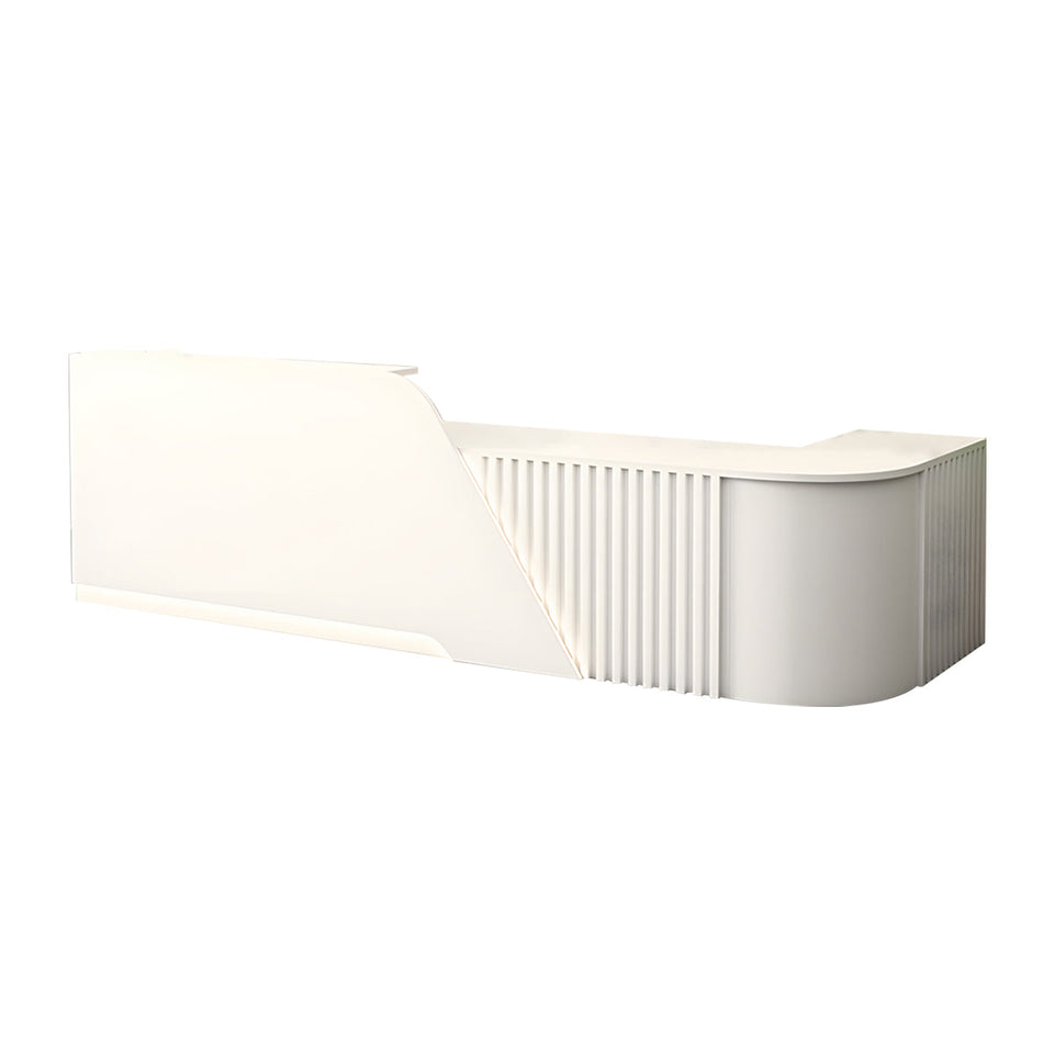Modern L-Shaped Reception Desk with Storage Cabinet for Office Reception Area JDT-2248