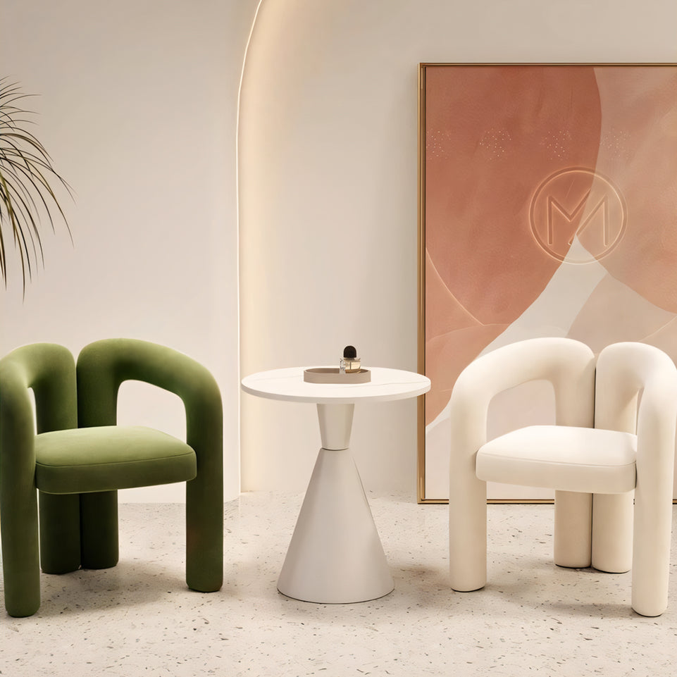 (In Stock) Creative Curved Armchair Living Room Bedroom Backrest Makeup Stool Leisure Chair BSF-2000