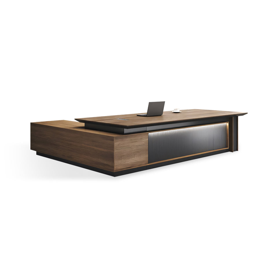 Elegant Modern Executive Desk with Large Side Cabinet LBZ-10169