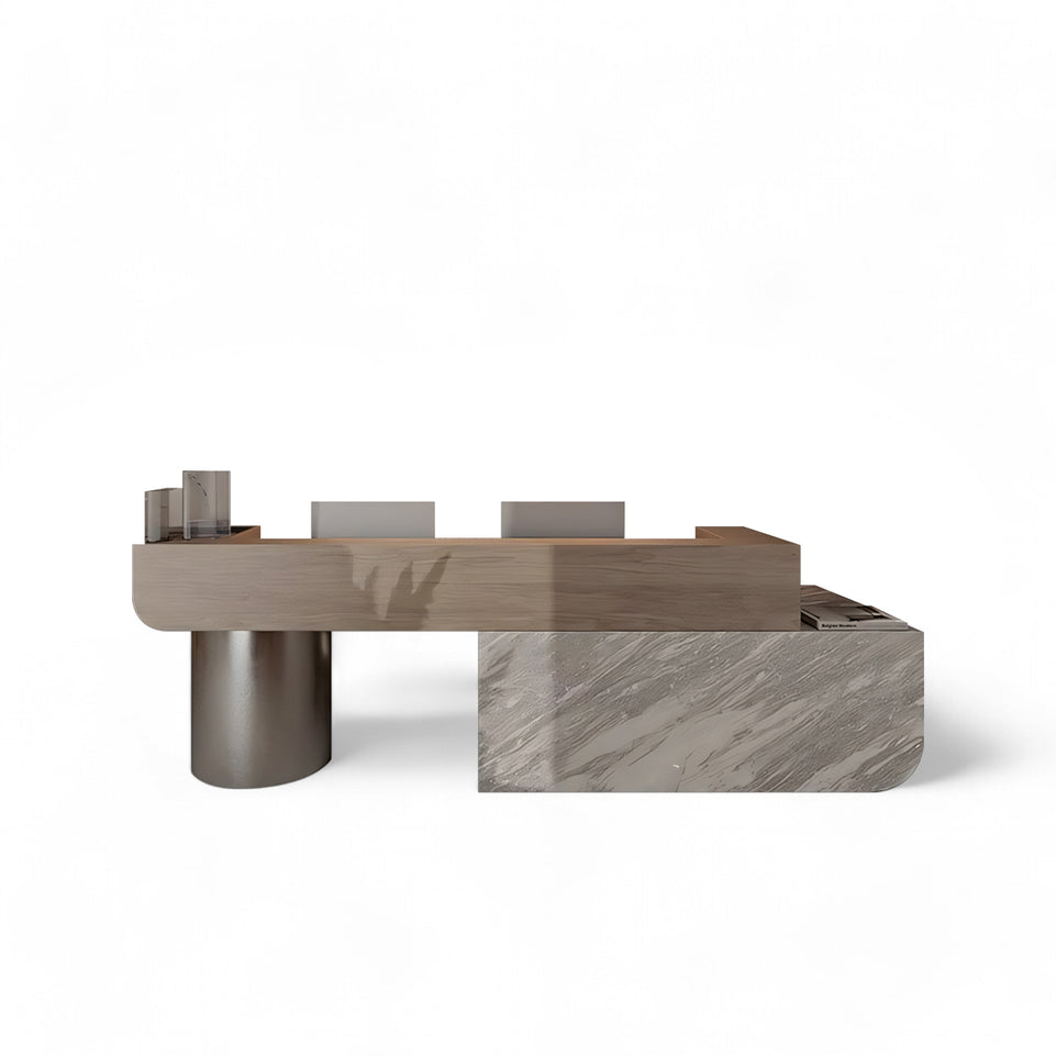 Light Luxury Stainless Steel Comfortable Cashier Reception Desk JDT-2155