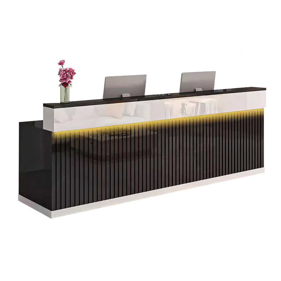 Modern Office Reception Desk with Raised Partition Design JDT-7282