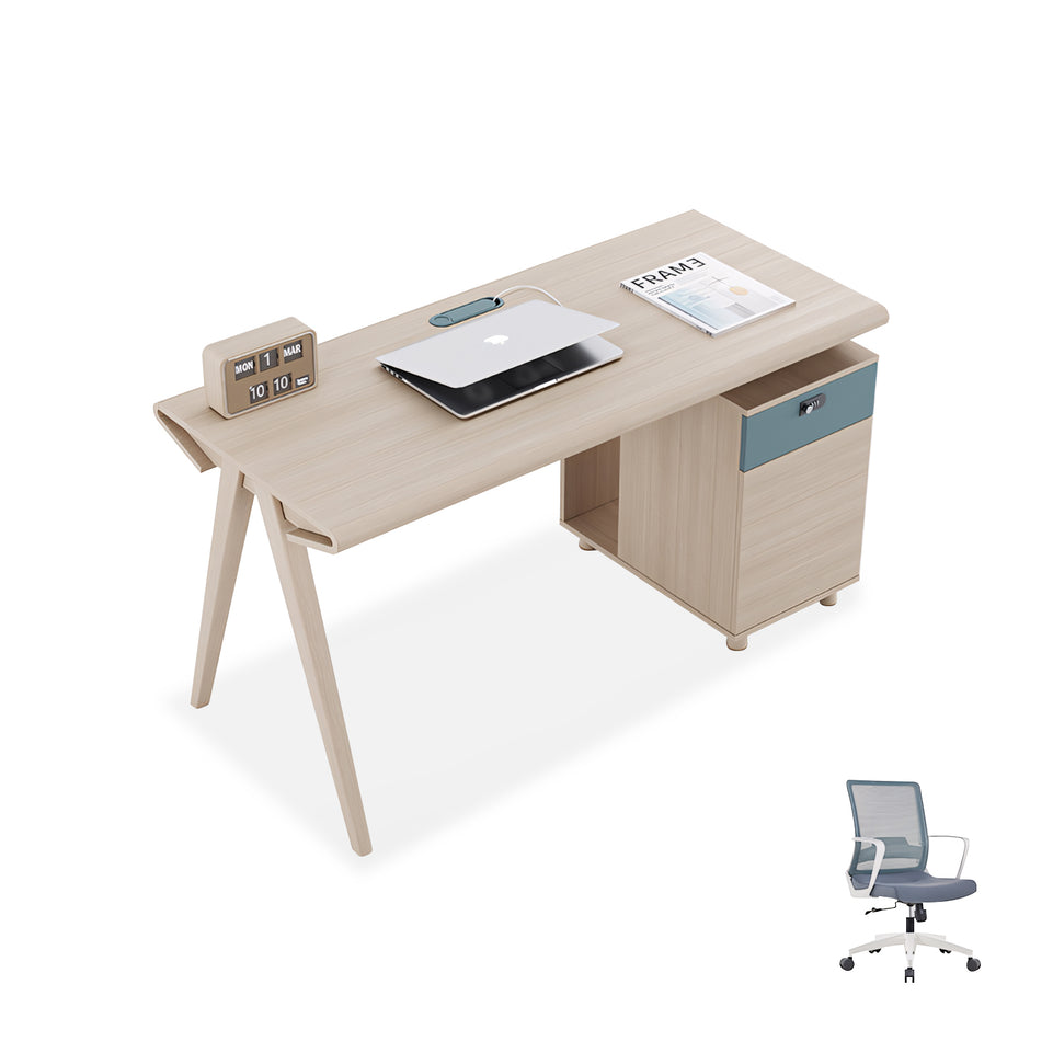 Curved Desktop Comfortable Legs Office Desk And Chair Set YGZ-752