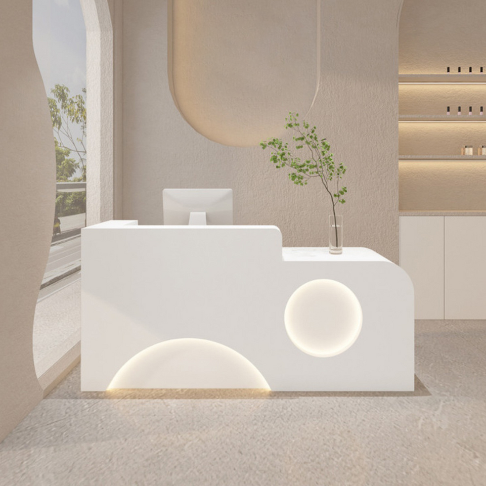 Fully Assembled Reception Desks with LED Accents for Salons JDT-2308