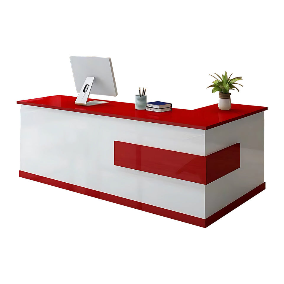L-shaped Modern Reception Desk with a Drawer and a Keyboard Tray JDT-069