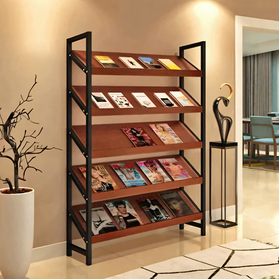 Wooden Freestanding Magazine Rack ZZJ-008