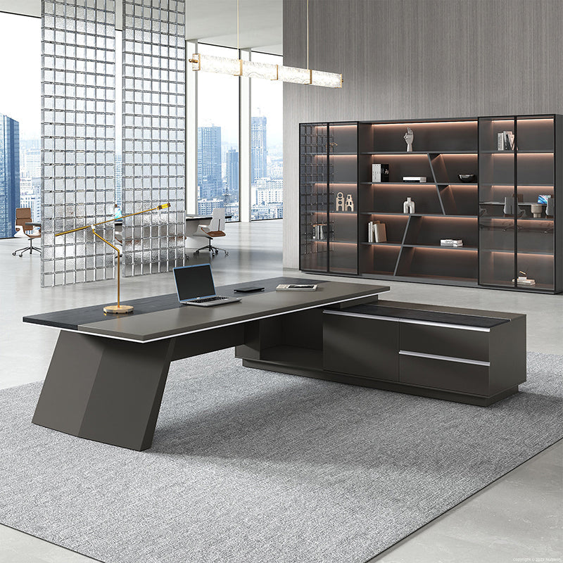 Modern L-Shaped Black Office Executive Desk for Managers LBZ-2189
