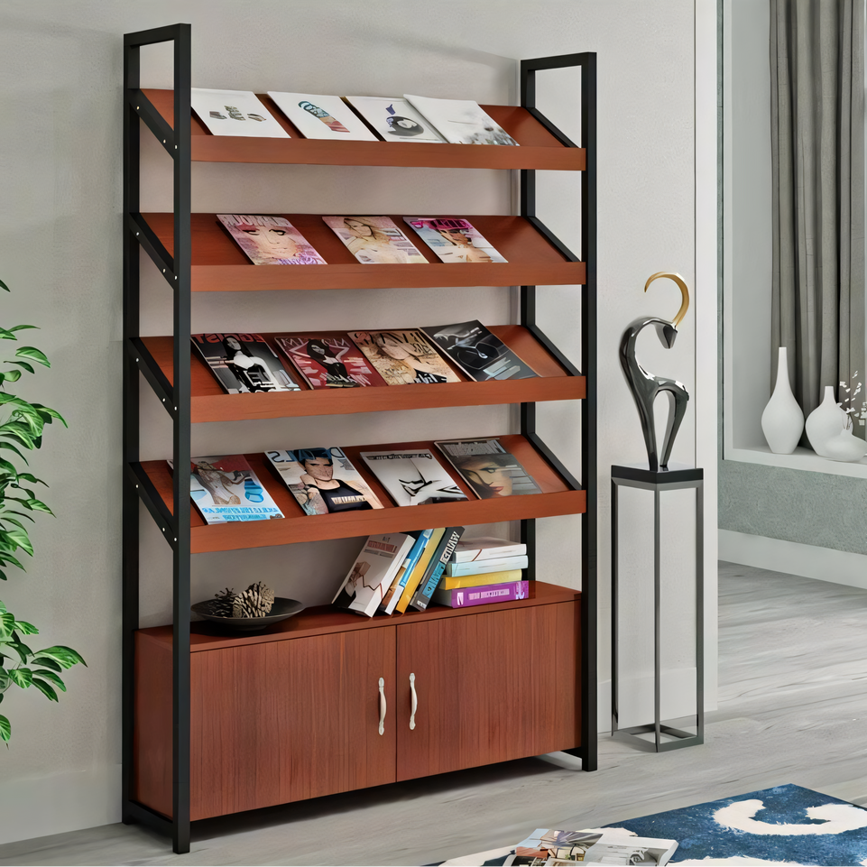 Wooden Freestanding Magazine Rack ZZJ-008
