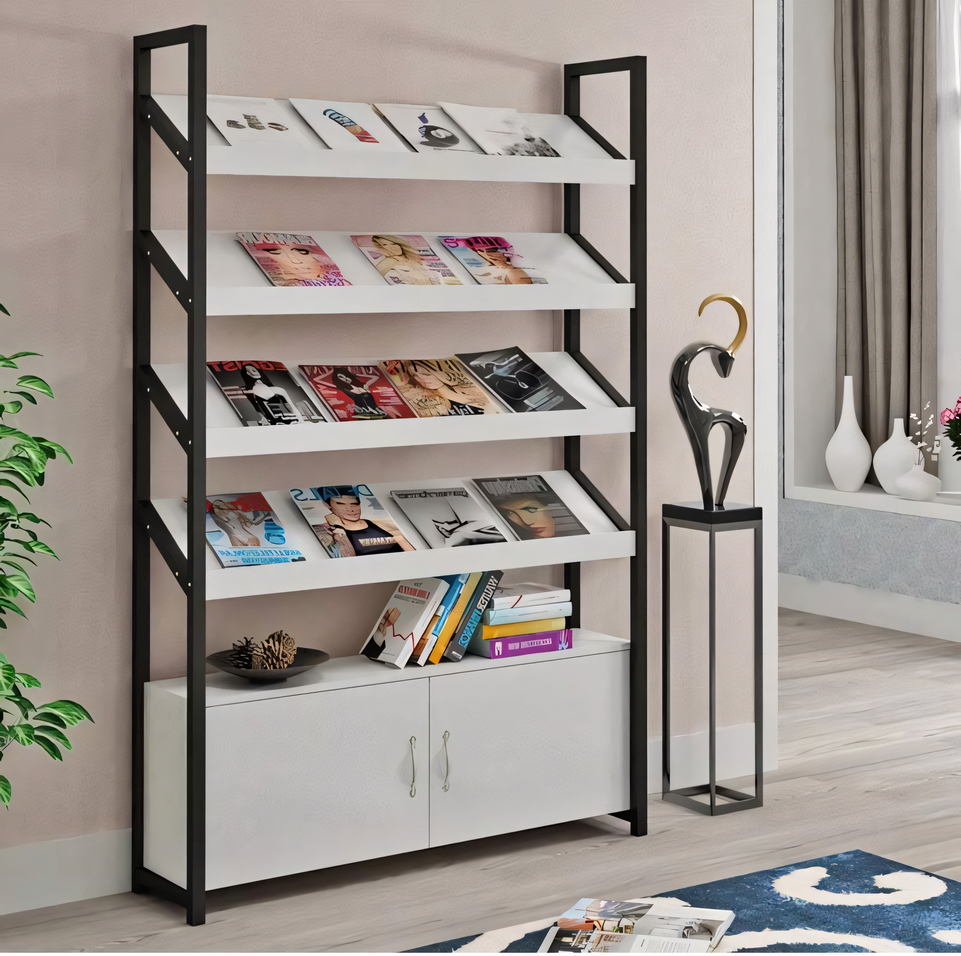 Wooden Freestanding Magazine Rack ZZJ-008