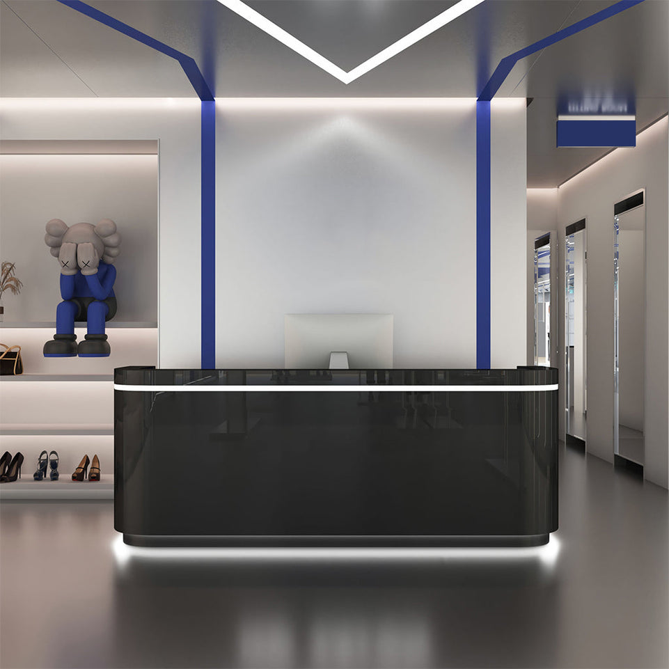 Salon Office Store Reception Desk with Fully Assembled Feature and Stainless Steel Surface JDT-1028