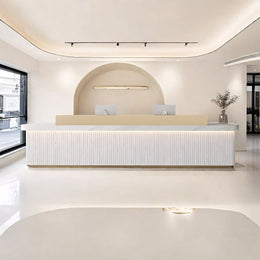 (In Stock) Fully Assembled LED Minimalist Salon Hotel Reception Desk JDT-7162