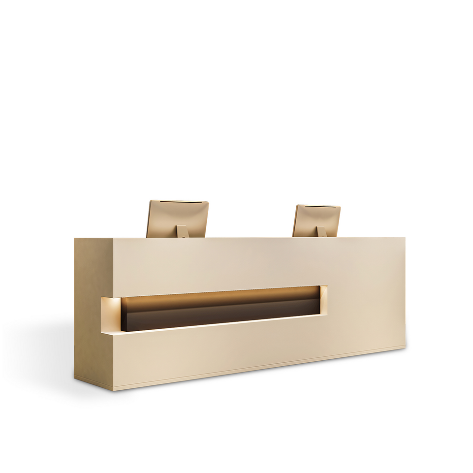 Vintage Fully Assembled Reception Desk with Wood Grain JDT-769