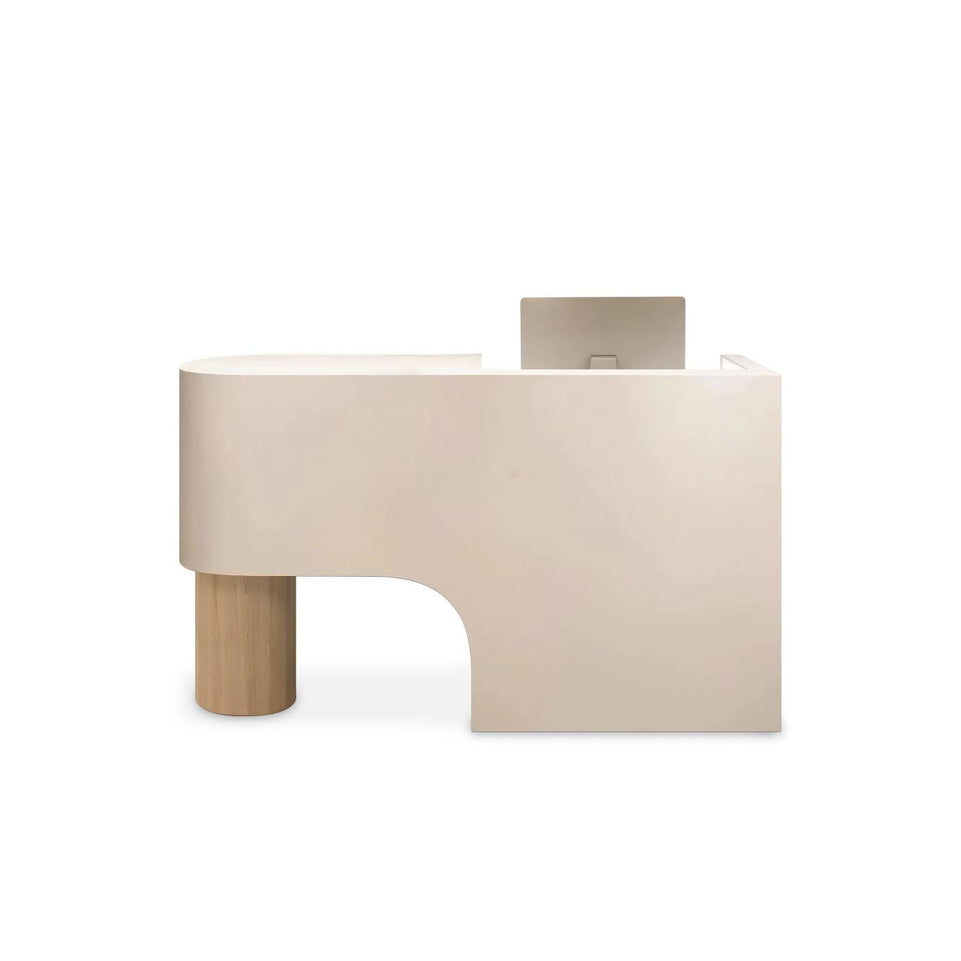 (In Stock) Simple Curved Lacquered Reception Desk JDT-2001