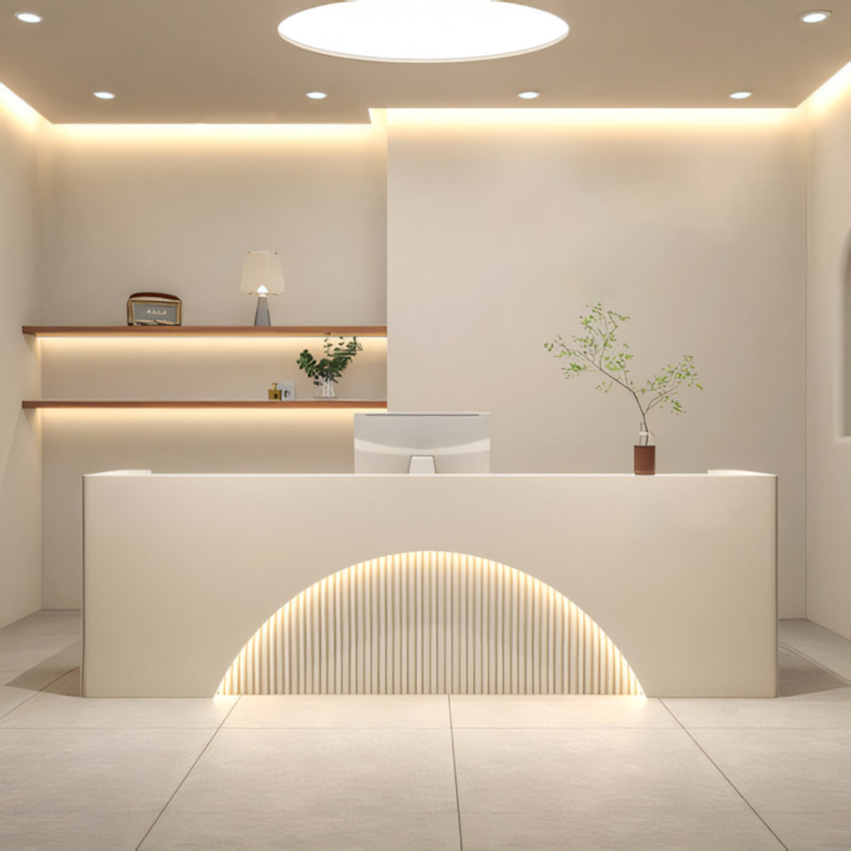 (In Stock) Fully Assembled LED Salon Reception Desk with Storage JDT-1039