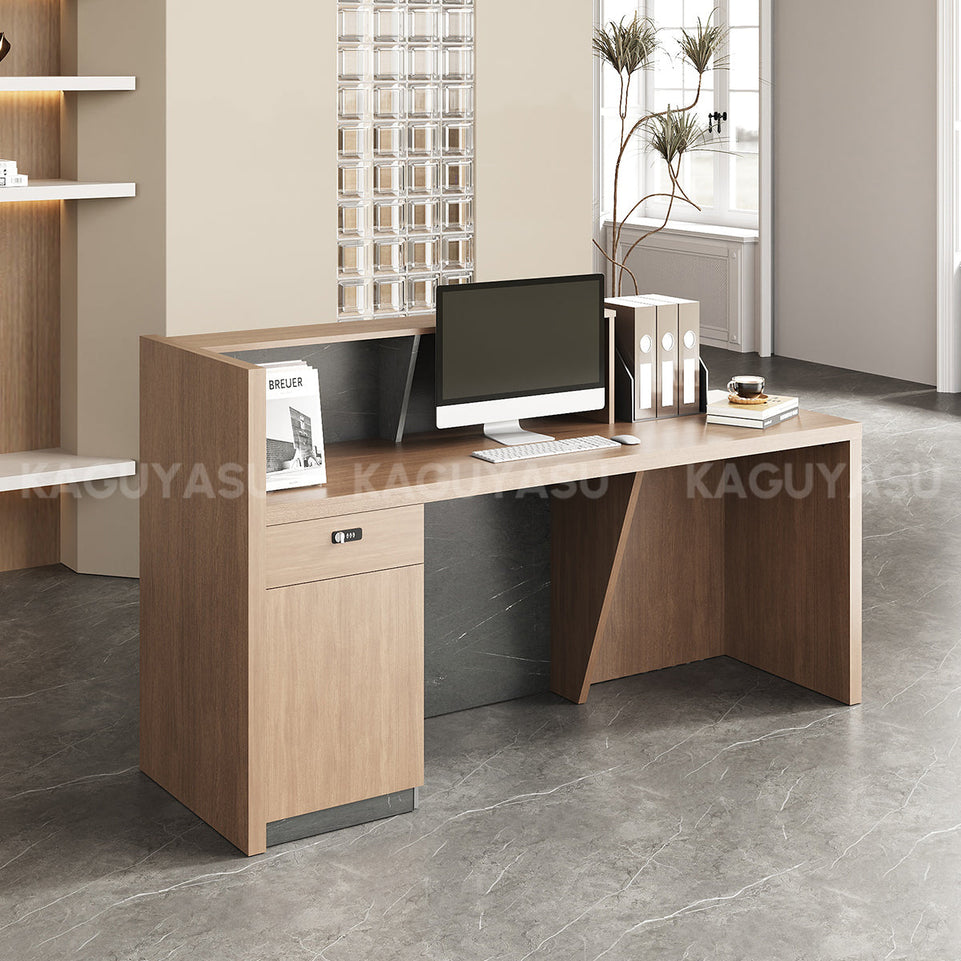 Stylish Dual Tier Reception Desk With Secure Storage For Offices Salons And Retail MBS-JDT-3001