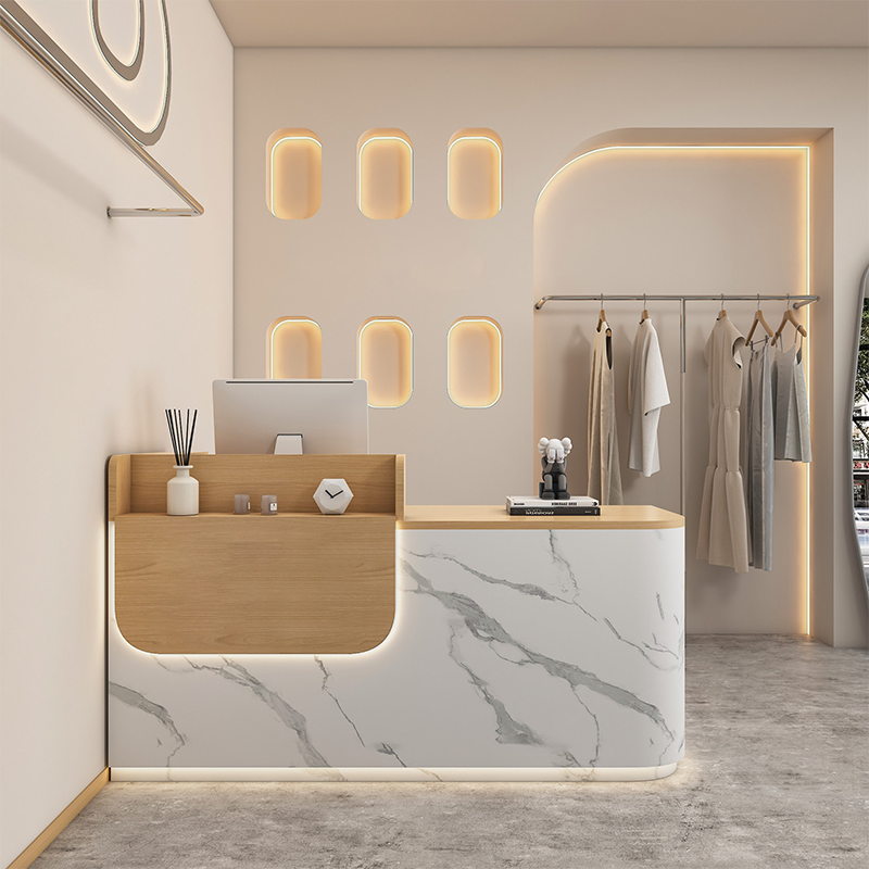 Minimalist Wood Reception Desk Retail and Salon Use JDT-2310