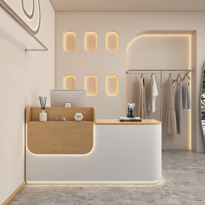 Minimalist Wood Reception Desk Retail and Salon Use JDT-2310