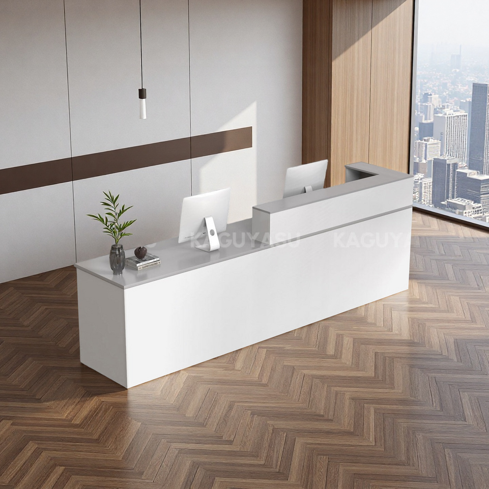 (In Stock) Minimalist Office Reception Desk with Keyboard Tray and Drawer JDT-2216