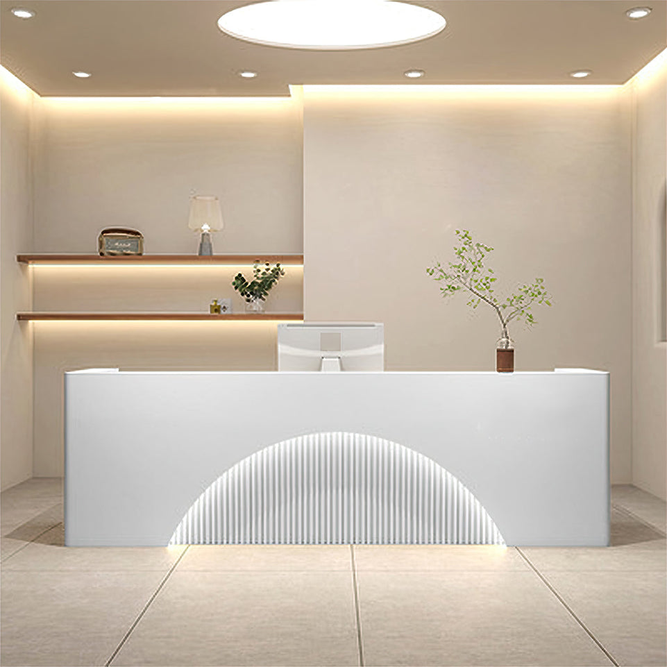 (In Stock) Fully Assembled LED Salon Reception Desk with Storage JDT-1039