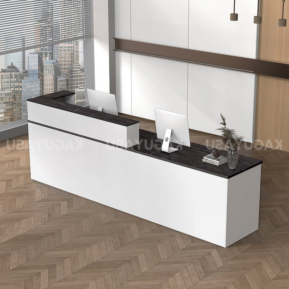 (In Stock) Minimalist Office Reception Desk with Keyboard Tray and Drawer JDT-2216