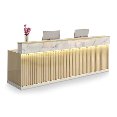 Modern Office Reception Desk with Raised Partition Design JDT-7282