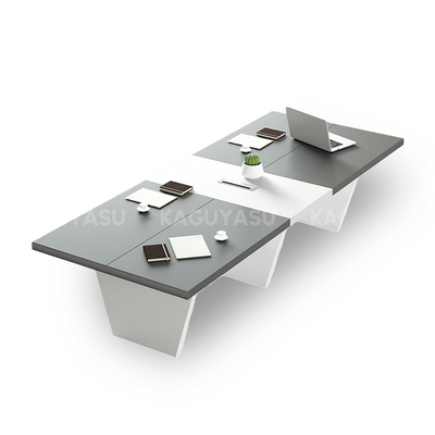 Modern Two-Tone Rectangular Conference Table with Architectural Legs MBS-HYZ-3002