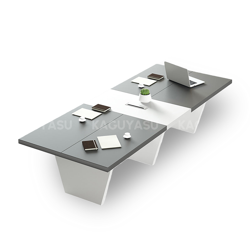Modern Two-Tone Rectangular Conference Table with Architectural Legs MBS-HYZ-3002