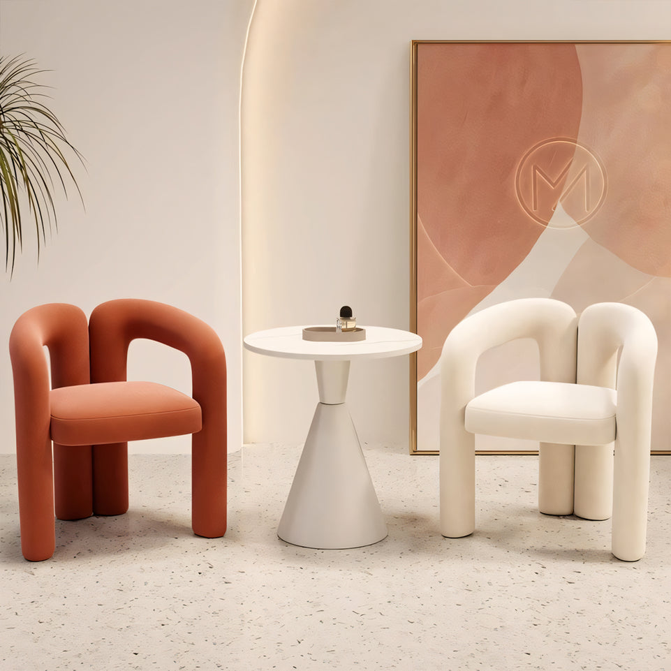 (In Stock) Creative Curved Armchair Living Room Bedroom Backrest Makeup Stool Leisure Chair BSF-2000