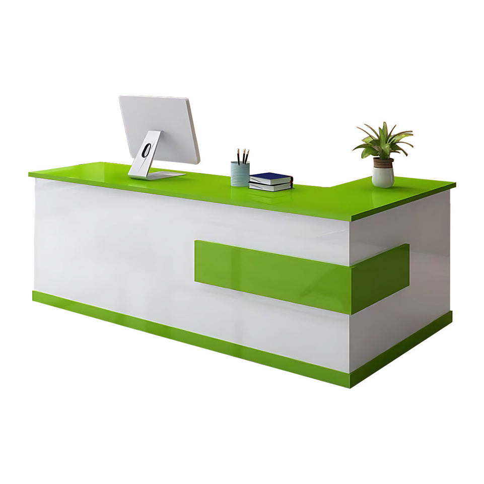 L-shaped Modern Reception Desk with a Drawer and a Keyboard Tray JDT-069