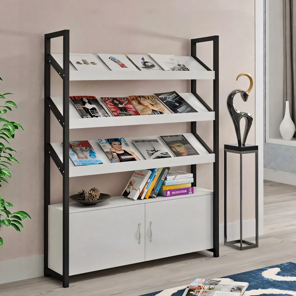 Wooden Freestanding Magazine Rack ZZJ-008