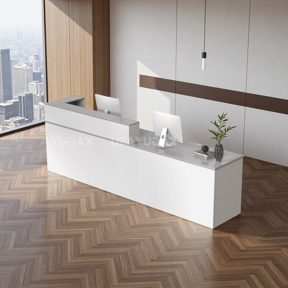 (In Stock) Minimalist Office Reception Desk with Keyboard Tray and Drawer JDT-2216