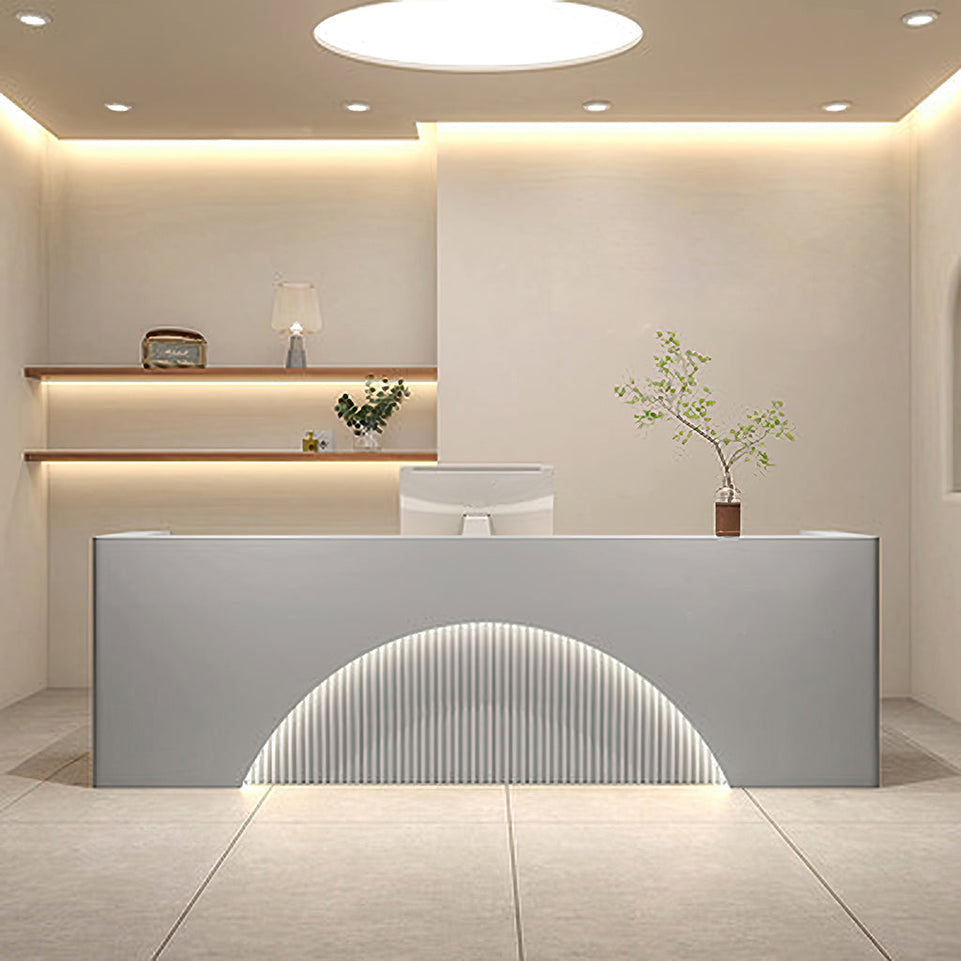 (In Stock) Fully  Assembled LED Salon Reception Desk  with Storage JDT-1039
