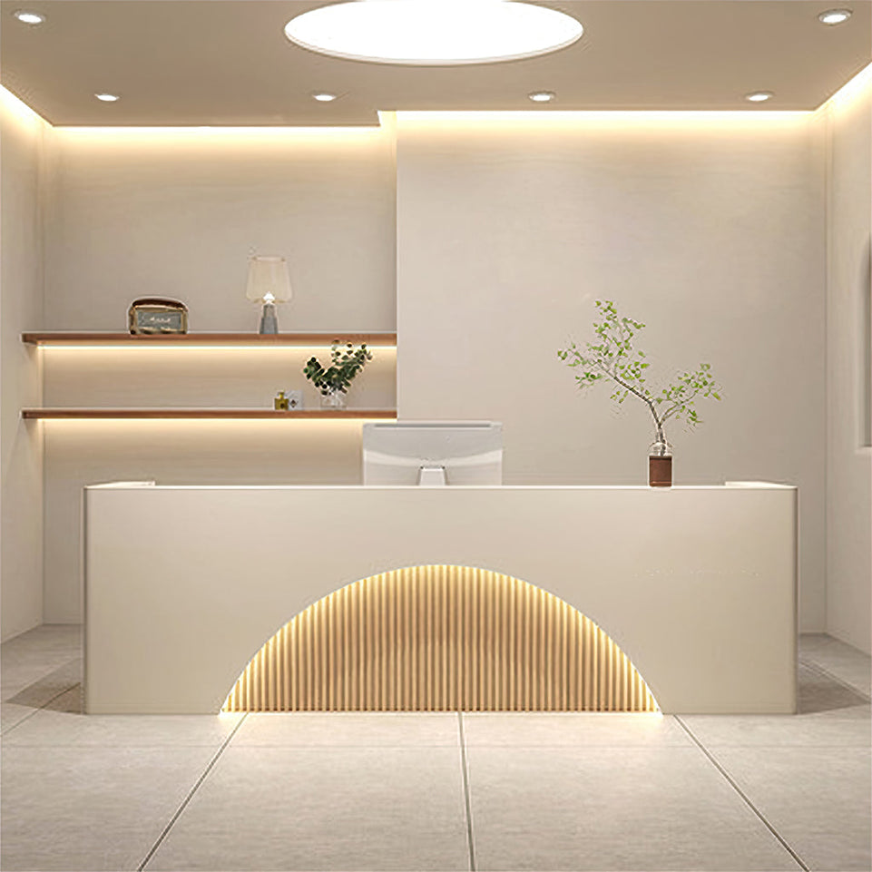 (In Stock) Fully  Assembled LED Salon Reception Desk  with Storage JDT-1039